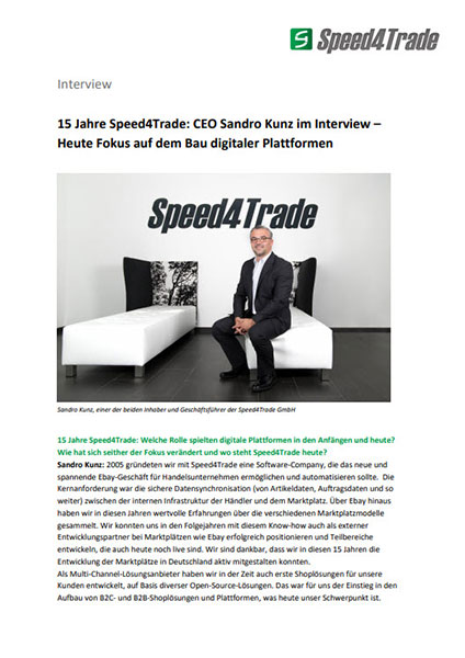 Interview mit Sandro Kunz - Geschäftsführer von Speed4Trade