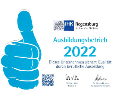 IHK Zertifikat Ausbildungsbetrieb 2022